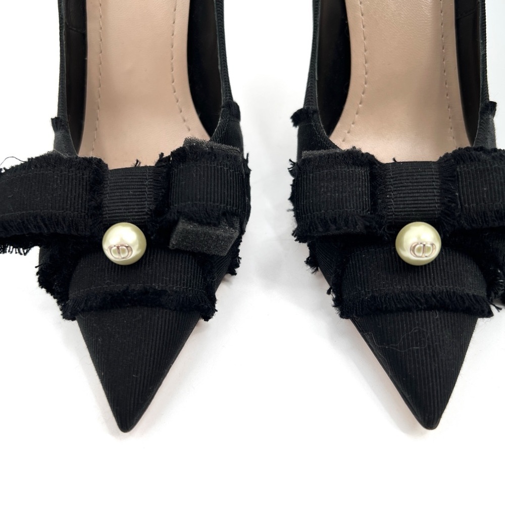 Dior Black Women's Shoes with Bow Detail Dior Adiorable Pump Box size 36 Pointed - Picture 7 of 16